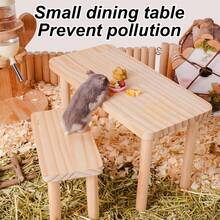 1 pièce/set Maison de cachette pour hamster en bois durable à 2 couches/Échelle d'escalade en vague, Plateforme d'escalade en bois stable et résistante au rongement, Convient pour les petits animaux de compagnie en toutes saisons - Multicolore - Voir 3