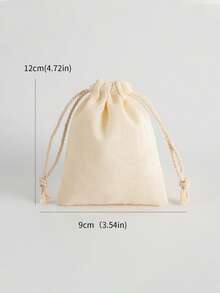 10pcs Natural Bamboo Fiber Packaging Bags, Minimalist And Practical Multipurpose - Beige - View 14