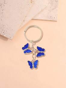 1pc Women's New Butterfly Keychain With Rhinestone Butterfly Pendant Bag Charm Accessory Y2K Summer - Royal Blue - View 1