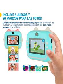 Shimy Kids Instant Print Camera With 3 Rolls Of Paper - Blue - View 6