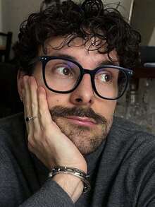 1 件装男士夏季亚克力休闲方框时尚黑色眼镜，适合日常阅读和工作通勤使用 - 彩色 - 查看 15