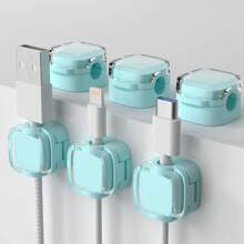 6pcs/3pcs/1pc(Trial Pack) Magnetic Cable Clips, Magnetic Desktop Cable Clips, Slot Cable Clips - Cable Organizer, Cable Management, Cable Clips For Cable Organizer, Desktop Cable Organizer Cable Clips, Charging Cable Clips, Bedside Cabinet Cable Organizer Cable Clips, USB Cable/Power Cord/Wire Self-Adhesive Cable Management, For Car And Desk, Home And Office