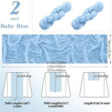 2/4/6/8/10pcs Cheesecloth Table Runner, Gauze Cheese Cloth Table Scarf, Suitable For Bridal Shower, Baby Shower Decoration, Boho Country Style Wedding, Party, Birthday Summer Gifts Beach Back To School School Supplies Room Decor