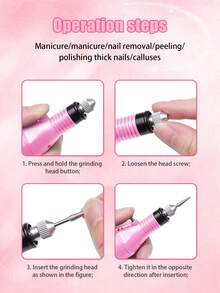 20pcs/1pc USB Nail Drill – Portable, Professional Polisher Machine For Quality Home Manicure & Pedicure Electric Nail Drill Machine Set, Grinding Equipment Mill For Manicure Pedicure, Professional Strong Nail Polishing Tool SB-Powered LED Nail Lamp – Portable, Quick-Drying Manicure Tool For Professional Gel Polish - Multicolor - View 4