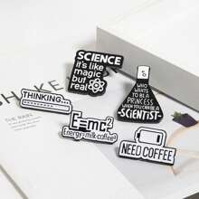 Spille smaltate divertenti con tema della scienza e del caffè, spille con cartoni animati a forma di tigre divertente, accessorio di moda ideale come regalo di compleanno per amici e familiari, da applicare su zaini, cappelli e giacche