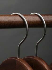 1/5pcs Natural Wooden Clothes Hanger With Non-Slip Bar For Clothing Store And Hotel - Multicolor - View 6