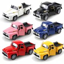 1/3/6pcs Truck Decor,Vintage Truck Statues Ornament,Retro Style Red Truck Christmas Decor Metal Farmhouse Decorative Tabletop Storage Mini Diecast Car Decorations Truck For Home Kitchen Farm,Christmas Gift, Birthday Gift,Easter Decorations - Multicolor - View 19