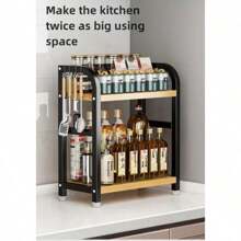 1pc Kitchen Spice Rack, Countertop Storage Organizer, No-Drill Seasoning Shelf
