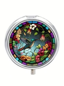 Set Of 1 Soft Hummingbird Shaped Pill Case, 1 Triple Compartment Pill Box, 1 Mini Pill Case, 1 Wallet Pill Case, 1 Portable Pill Box, 1 Pocket Or Wallet Pill Container, 1 Decorative Metal Vitamin Case, 1 Unique Travel Gift