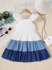 Young Girls' Gradient Sleeveless Dress, Summer - White - View 2