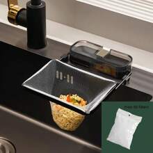 1pc Mounted Kitchen Drain Filter With Collapsible Basket + Free 50pcs Filter Nets