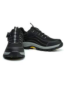 UMBURLLY 男式钢头鞋，纽扣设计，防挤压，防刺穿，橡胶鞋底，工业工作鞋