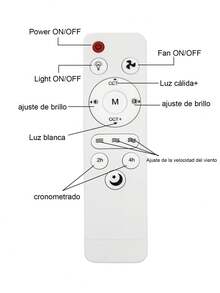 Luz de Ventilador de techo en forma de flor LED,Lámpara de techo con Ventilador,base E27,Con control remoto, 3000K-6500K/brillo regulable,Tres velocidades del viento - Blanco - Ver 10