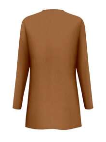 Plus Fall Clothes Three Pieces Color Blocked Printed Set Long Sleeve Cardigan & Tank Top & Long Pants Women Outfit Sets - Multicolor - View 3