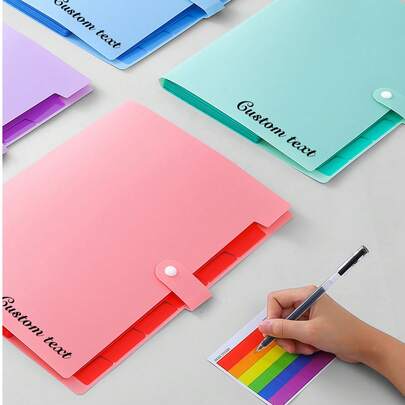 1pc Multi-Level Classified Folder, Customized Text, Name, Company Name, Etc., Can Quickly Locate The Target File, Reduce The Search Time, Can Help Users Manage Files Efficiently And Orderly, And Improve Work And Learning Efficiency. Color Inserts, Information Folders, Student Paper Holders, And Document Pockets,Back-To-School Gifts, Returning To School,Back To School,School Supplies,Multi-Functional,Ornamental,Reusable,Modern,Colorful,Cute,Vintage,Cartoon,Kawaii,Custom,Personalized,Unique,Customized,Workers,Clients,Students,For Business/Work/Office,For School