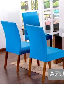 6-Piece Chair Cover Kit In Gel Mesh - Blue - View 2