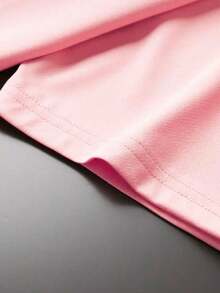 Women's Owl T-Shirt, Premium Cotton Mesh Blouse, Basic Round Neck - Baby Pink - View 3