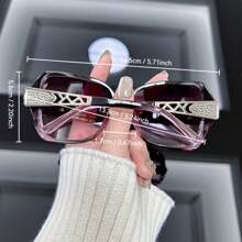1 pieza Gafas de moda cuadradas vintage, clásicas y elegantes con montura poligonal grande para mujer y hombre, ideal para verano, playa, vacaciones, exterior y viajes