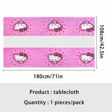 Sanrio Suministros para fiestas de cumpleaños temáticas de Anime Hello Kitty en color rosa, decoraciones de Año Nuevo como banderines, bolsas de regalo, vasos, platos y pañuelos desechables de papel