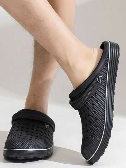 Pantuflas casuales para hombres con suela gruesa, transpirables y cómodas con diseño hueco