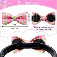 5/10PCS Plaid Dog Collars With Elastic Bands Mixed Colors Dog Bowties Fashion Pet Bow Ties For Dogs And Cats Grooming Accessories - Multicolor - View 7