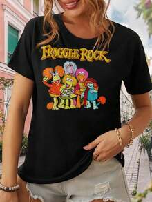 Women's Vintage Fraggle Rock T-Shirt - Retro Classic 80s Graphic Tee - 黑色 - 查看 1