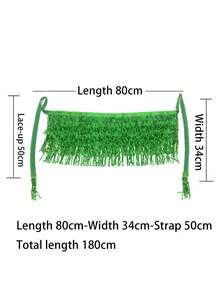 性感女士肚皮舞臀巾裹腰带亮片流苏臀巾裹裙吊带连衣裙流苏裙套装 - 彩色 - 查看 13