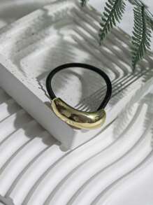 1 pieza Lazada de pelo metálica minimalista, Aro de pelo de aleación, nuevo accesorio de pelo con estilo coreano de alta gama para coleta, un regalo versátil para amigos