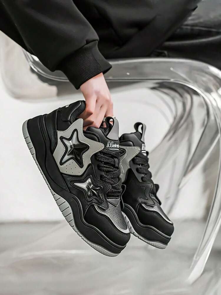 2024 New Men Sneakers Spring Autumn Vulcanized Shoes Fashion Thick Sole Men Running Shoes For Men Male Sport Shoes Tennis - Black - View 4