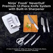 NeverDull Premium 12-Piece German Stainless Steel Knife System With Built-In Sharpener, White