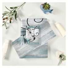 Bath Towels Set Farm Teal Floral Flowers On Country Wooden 3 Piece Towel Set1 Luxury Bath Towel 1 Hand Towel 1 Washcloth Soft Absorbent Drative Bathroom Kitchen Towels-CBETCL - Multicolor - View 5