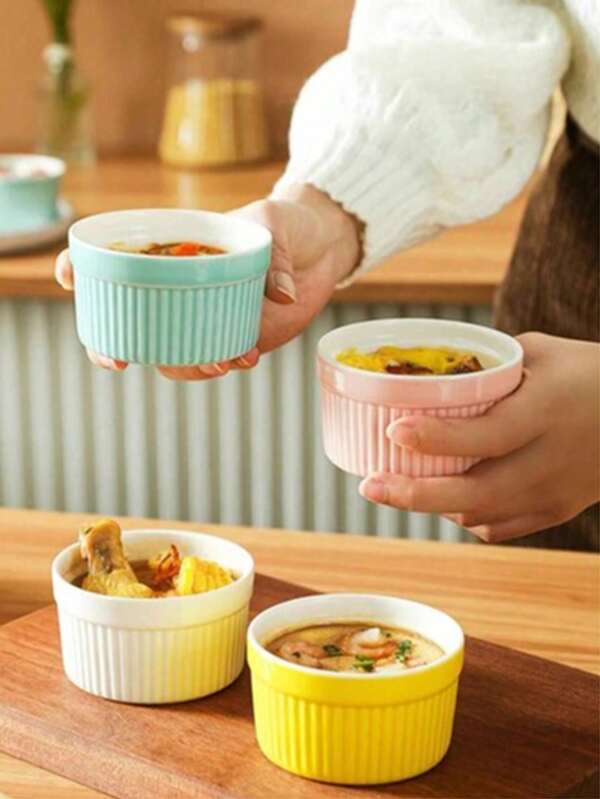 Versatile Baking Companion - Ceramic Souffle Baking Dish, Suitable For Baking Souffle As Well As Steamed Egg, Double Skin Milk, Pudding And Other Desserts, Truly A Multi-Functional Pudding Cup