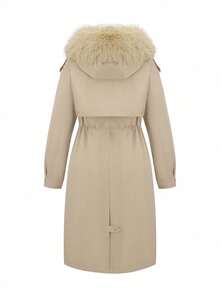 Risissida Elegant And Stylish Women's Coat Featuring Practical Pockets And Faux Fur Lining. This Parka Is The Perfect Choice For Fall And Winter, Available In All Sizes - Màu be - Xem 2
