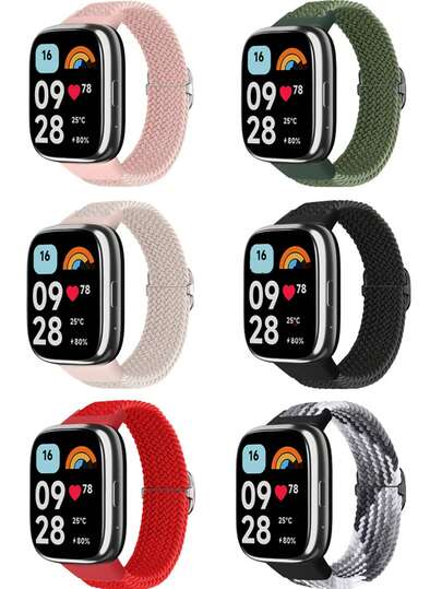 1 pieza Correa de nailon transpirable trenzada compatible con Xiao Mi Redmi Watch 3 Active/3 Lite, longitud de la correa aproximadamente 13,2 cm, banda deportiva elástica ligera de reemplazo con diseño de hebilla ajustable para hombres y mujeres, resistente al sudor y de secado rápido, accesorios de correa de reloj para fitness, gimnasio y senderismo