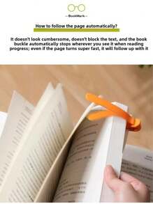 1PC Semn de carte de citire | Urmărire automată a paginii | Clip de marcaj inovator din silicon moale, portabil și elegant, minimalist, multifuncțional | Perfect pentru toate cărțile, cărțile de lucru, atlasele | Cadou ideal pentru colegii de clasă și cadou motivațional de învățare pentru copii.