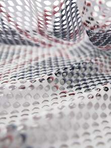 INFLATION 镂空网眼数码印花短款 T 恤 - 紅白色 - 查看 9