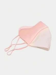1 pieza Máscara facial transpirable con color degradado impreso y diseño lindo para mujer, máscara de protección solar versátil para exteriores, con protección UV para estudiantes y campus