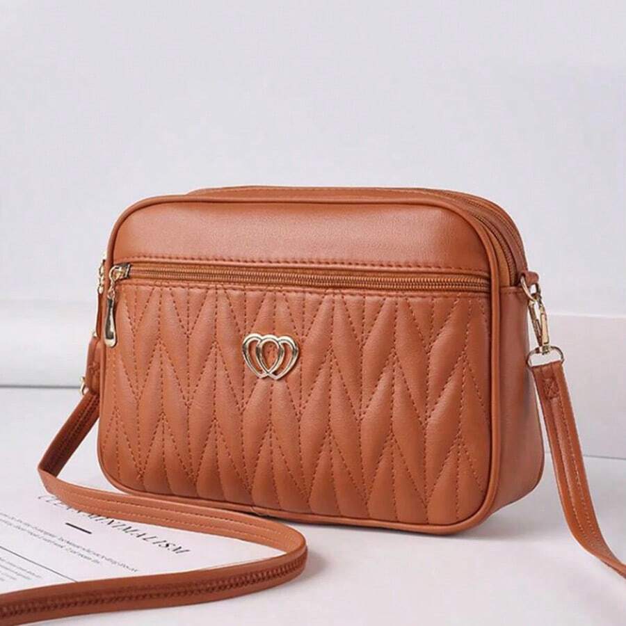Sac A Main High Quality Soft PU Leather Luxury Purses And Handbags Women Bags Designer Women Shoulder Crossbody Bags - 棕色 - 查看 1