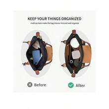 Túi lót sắp xếp đồ Le Pliage, túi đựng đồ nhiều ngăn bằng nỉ, túi có khóa kéo, túi lót bên trong. - màu nâu - Xem 3