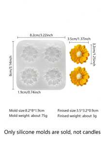 1pc Daisy Floral Butterfly Silicone Mold, For Handmade Candle, Clay Decoration, Resin Crafts, Etc. Suitable As Wedding Table Decor, Spring Party Gift, Mother's Day Craft, Made Of & Material, High-Quality Nature-Inspired Design