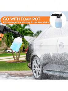 无线电动洗车水枪，可充电锂电池供电，无线高压洗车机，清洁枪，家用洗车水枪，高压水枪，用于洗车、地板清洁、浇灌植物 - 彩色 - 查看 5