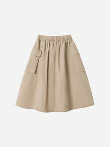 Annil 儿童女孩儿童工装风格编织裙子夏季