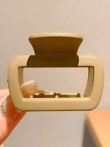 4个方形黑色、棕色、绿色、粉色轻质塑料发夹，时尚百搭优雅发饰，适合日常外出、洗脸、沐浴、发型设计、化妆、搭配服装，也可作为装饰发夹使用，优雅爪夹。 - 彩色 - 查看 6