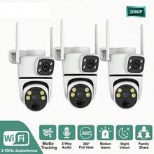 Cámara de seguridad inalámbrica de alta definición 1080P, para exteriores PTZ con audio bidireccional, detección de movimiento, giro-inclinación de 360°, visión nocturna a color, lente gran angular, PIR, montaje en pared, alimentada por energía solar con batería de litio, control remoto, sistema de monitoreo doméstico inteligente con control de aplicación, WiFi de 2.4G/5G, LED para monitoreo de bebés y mascotas - Blanco - Ver 5