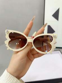 1pc Children's Plastic Frame Glasses, Suitable For Daily Use