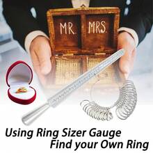 4 件套戒指测量工具 - 25 毫米橡胶锤、戒指棒、戒指测量尺、测量尺，用于戒指维修和尺寸测量