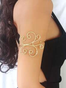 1pc Multi Pattern Optional Women's Armband, Butterfly, Flower, Snake Shaped, Hollow Opening Armband, Suitable For Daily Wear And Vacation Wear