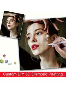 Bộ tranh đính kim cương 5D tùy chỉnh - Tranh ảnh cá nhân hóa, kim cương tròn và vuông, trang trí tường tự làm cho nhà, phòng ngủ, văn phòng | Món quà hoàn hảo cho Ngày Valentine, Ngày của Mẹ, Sinh nhật, người yêu thú cưng, các cặp đôi (Công cụ thiết kế miễn phí + Vận chuyển nhanh), Bản in chất lượng cao, Nghệ thuật đính kim cương - Nhiều màu - Xem 3