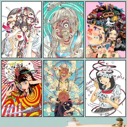 1 buc. Postere de perete fără ramă, Pop Shintaro Kago, artă horror, poster, imagini de perete pentru living, decor de toamnă, dormitor, artă de perete cu ramă