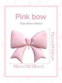 1/3 件大号粉色哑光蝴蝶铝箔气球，适用于公主派对、生日派对装饰、订婚婚礼、新娘送礼会、性别揭晓、蝴蝶结主题拍摄道具、周年纪念装饰 - 粉色 - 查看 4